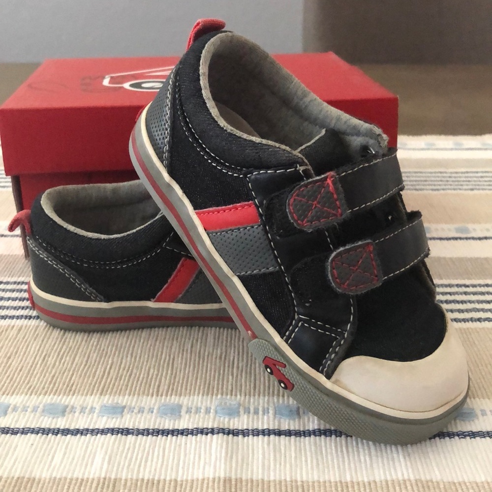 See Kai run black denim shoe